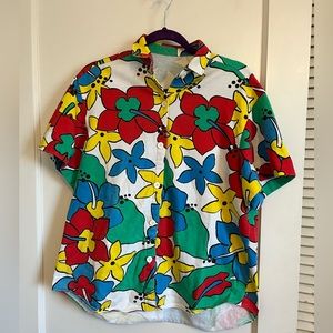 Awesome vintage floral cotton button down